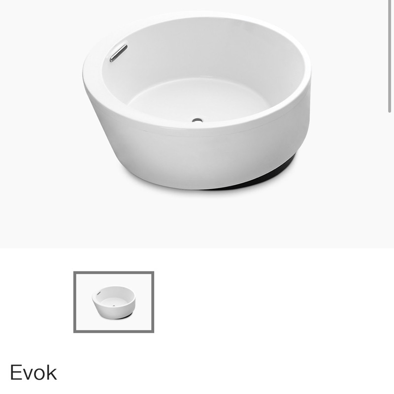 KOHLER EVOK 頂級 豪宅 圓型 浴缸 一體成型 衛浴