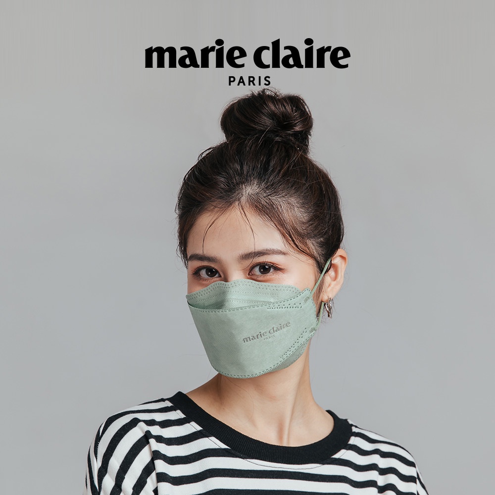 【ONEDER旺達】Marie Claire 美麗佳人一般醫療口罩 (10入組) 立體醫療口罩-蒼山綠MC-KF001