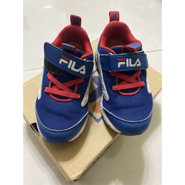 二手童鞋Fila康特杯16公分藍紅色