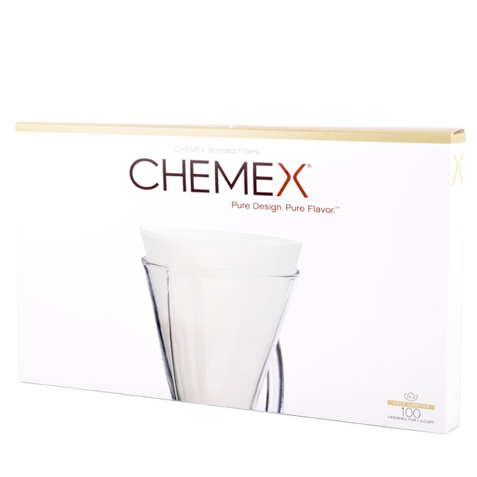 CHEMEX 無預摺半月形濾紙1-3人份 100張入盒裝 FP-2