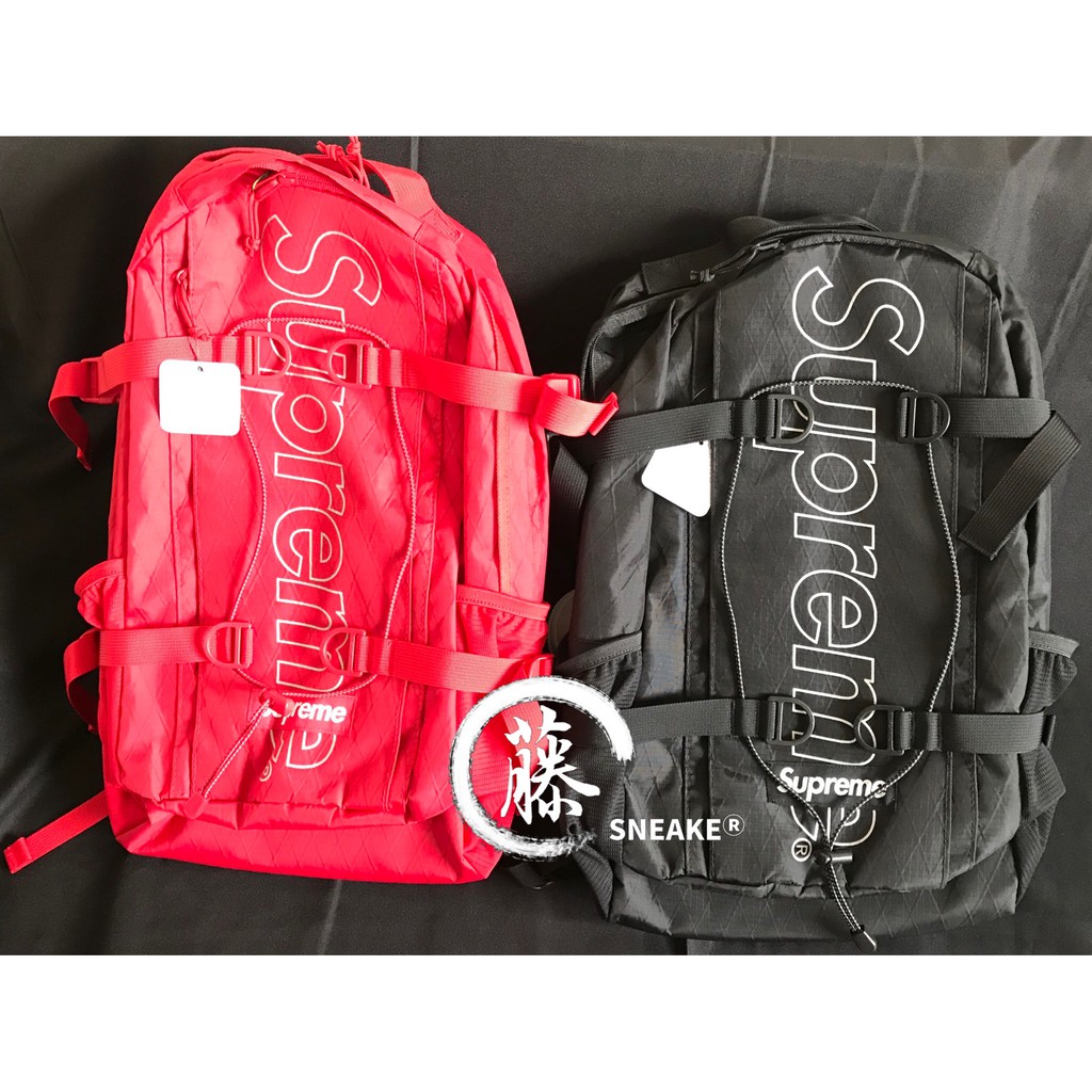【老藤代購】全新現貨 正品 2018 Supreme  45th 黑色 紅色 後背包 Backpack Box Logo