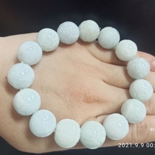 圓珠淺雕刻蓮花手串 翡 雕刻蓮花圓珠串 禮物