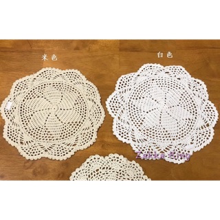 圓墊 手工勾針編織縷空蕾絲桌墊桌墊 裝飾墊 隔熱墊 舖巾 30cm 雜貨Zakka 居家店面佈置 雜貨王