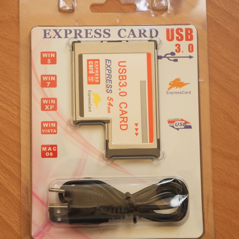 ExpressCard 54mm to 2 Port USB 3.0 筆電轉接擴充卡