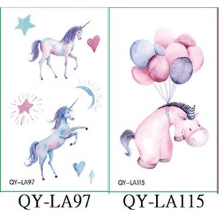 34 QY 獨角獸 氣球 紋身貼紙 表演造型 化裝舞會 能貼在 安全帽 汽機車上 皮膚 陶器 磁磚 金屬 玻璃 手機