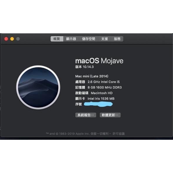 MAC MINI I5 8G 1TB