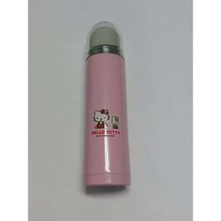 日本Hello kitty粉紅色不鏽鋼真空保溫瓶/熱水瓶/保冰瓶/外出攜帶超方便，內容量180cc