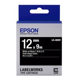 EPSON C53S654415 LK-4BWV黑底系列黑底白字標籤帶(寬度12mm)