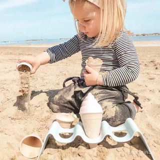 熱賣爆款北歐小麥粒兒童沙灘套裝滑行仿真推土機玩沙剷子工具戲水挖沙玩具 AR22