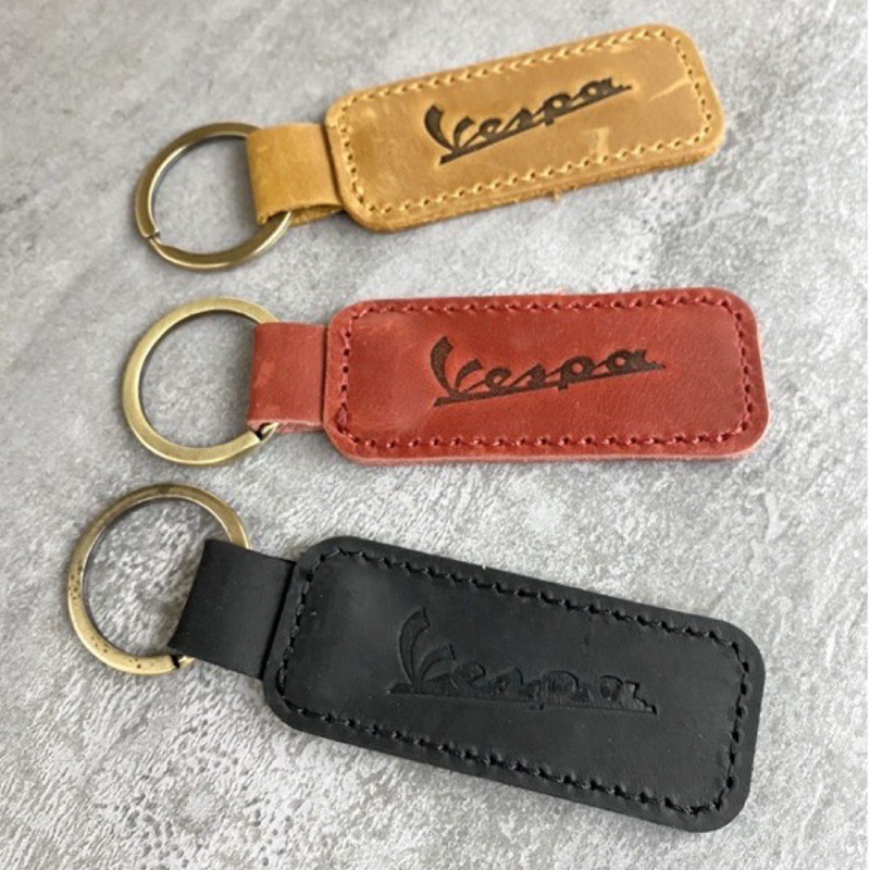 台灣快速發貨 Vespa皮製鑰匙圈 真皮品味壓紋  LX 春天 衝刺 復古 皮革 品味 質感 晶片鑰匙 鑰匙皮套