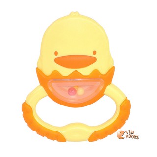 黃色小鴨GT-83437雙色造型牙齒咬環，可安心咀嚼的柔軟素材、大量凹凸部位，給寶寶不同的感觸 HORACE