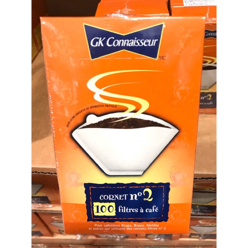 Costco好市多 GK Connaisseur 咖啡濾紙 100張x4入 cone coffee filter 蝦皮購物