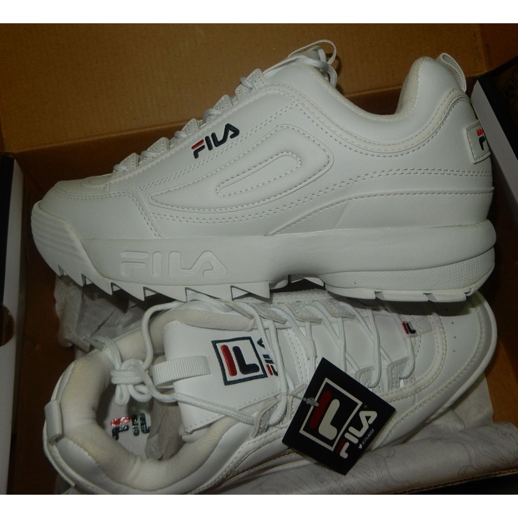 FILA Disruptor II 美版 老爹鞋 鋸齒鞋 US12 UK11 EUR46 大尺碼純白鞋