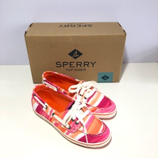 《現貨》Kid’s SPERRY 女童 休閒鞋 尺寸US13M（超輕量舒適休閒 布面帆船鞋-橘紅）