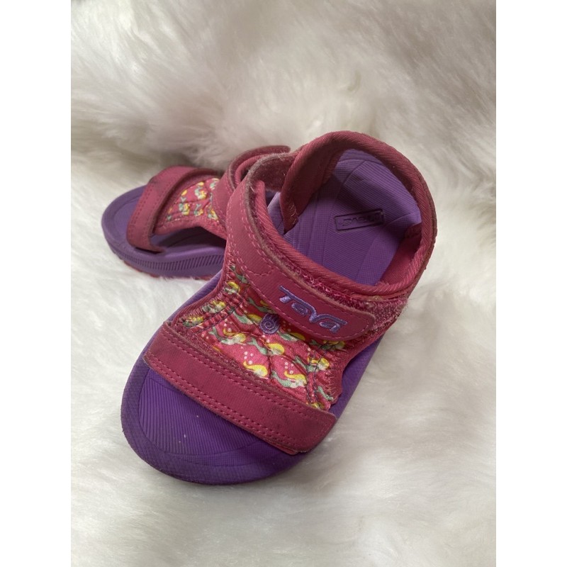 Teva涉溪鞋，粉紫兒童涼鞋