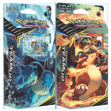 [NA諾亞方舟]精靈寶可夢 神奇寶貝 POKEMON PTCG SM9 新手預組 一組兩入（水箭龜+ 噴火龍）