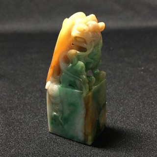 【德盛珠寶】天然A貨三彩翡翠《貔貅》印章