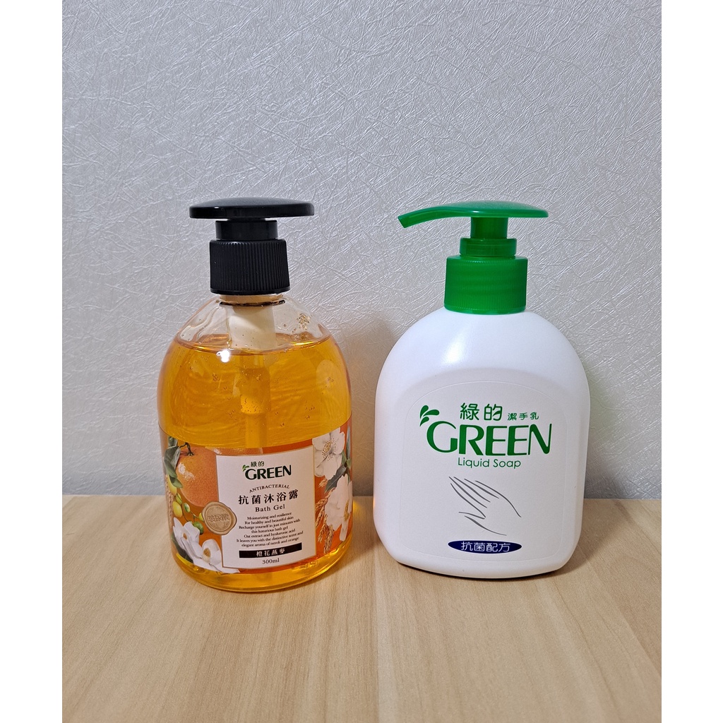 Green 綠的 清潔兩入組 抗菌潔手乳 + 抗菌沐浴露-橙花燕麥 (洗手乳220ml+沐浴乳300ml)