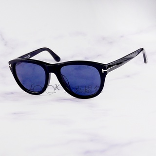 【LOOK路克眼鏡】 TOM FORD 太陽眼鏡 Benedict 黑框 藍色鏡片 TF520F 01V