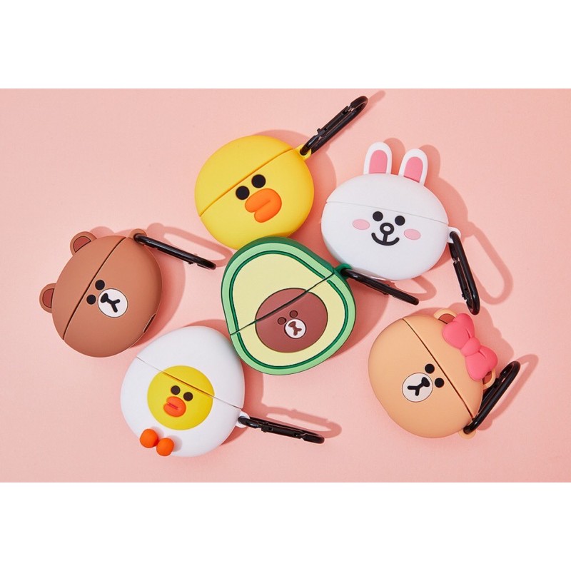 正版 韓國LINE FRIENDS 熊大 兔兔 莎莉 熊美AIRPODS PRO 、二代保護套 酪梨造型耳機保護套