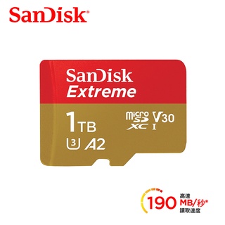 SanDisk Extreme 新規 190MB/s microSDXC UHS-I V30 A2 1TB記憶卡公司貨