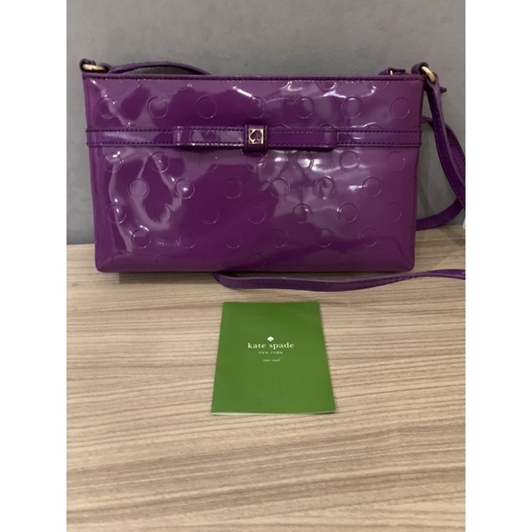 Kate spade 全新真品漆皮 亮皮 蝴蝶結側背包、斜背包、 woc包