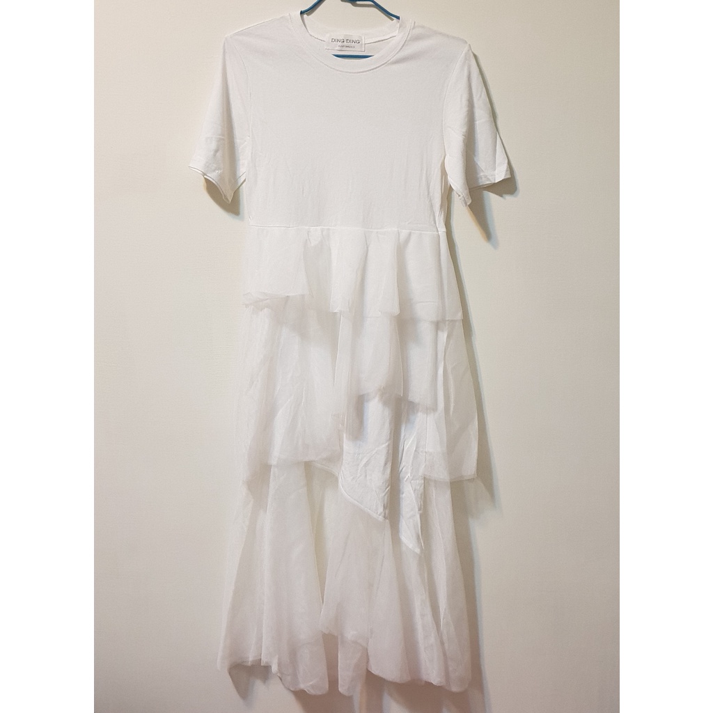 [長裙]白色 蕾絲 蓬蓬裙