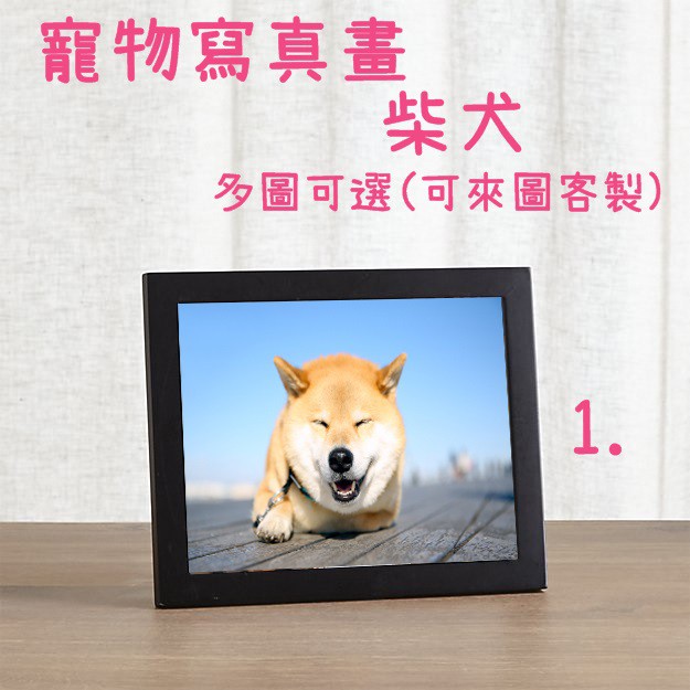 美梵生活-台灣製造-寵物寫真畫柴犬多圖可選+油畫布材質+質感畫框相框 掛畫 來圖客製畫