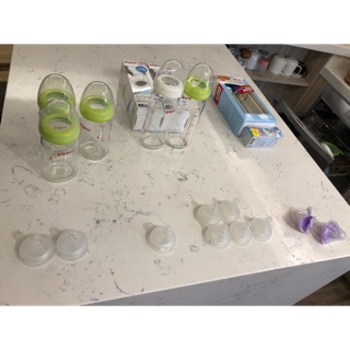 貝親 pigeon 玻璃奶瓶 全新 培寶奶瓶 德國品牌 寬口奶嘴 夜光 安撫奶嘴 拇指型 僅用2個月