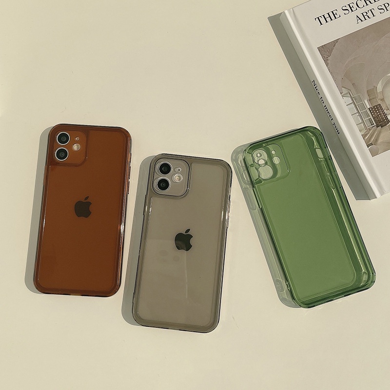 小仙女🍑 新款iphone透明手機殼 12Pro max蘋果手機保護殼 iPhone11全包XS適用13素色防撞外殼