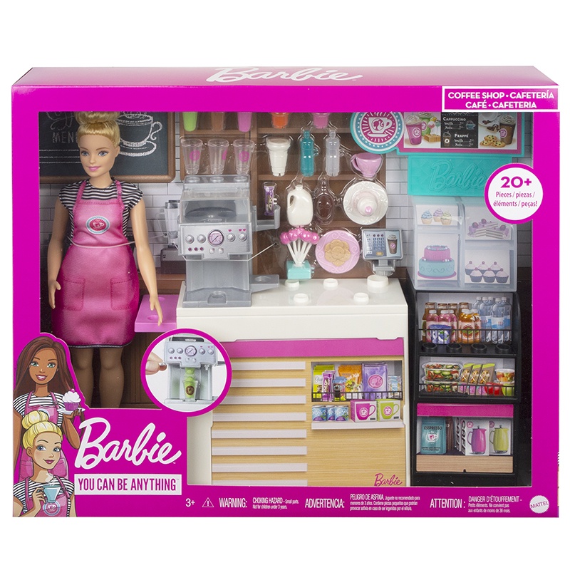 MATTEL美泰兒 Barbie芭比娃娃 - 芭比咖啡店組合連娃娃