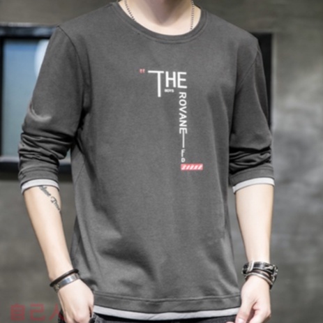 【自己人】韓版衣服 T恤 男生衣著 多層次穿搭T恤 假兩件 長袖 拼接T恤 男生長袖T恤(BTC08