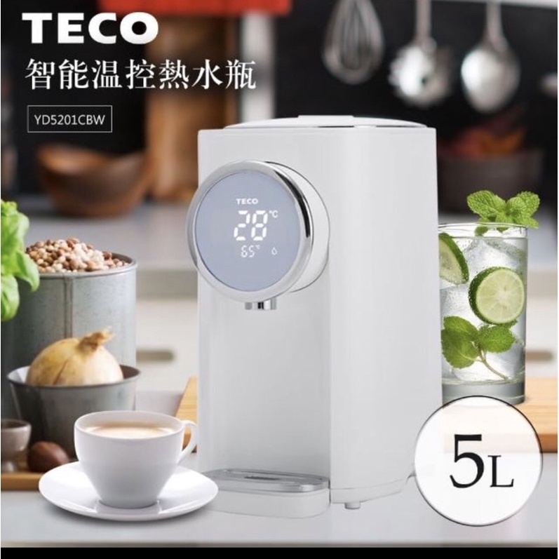 TECO 東元 （福利品）5L 大容量 智能溫控 美型熱水瓶 YD5201CBW