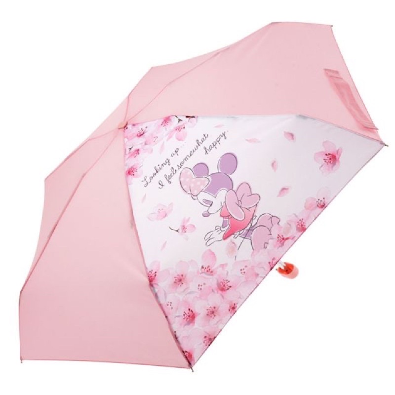 全新迪士尼正品櫻花美妮折傘摺傘折疊傘粉色毛巾布雨傘套