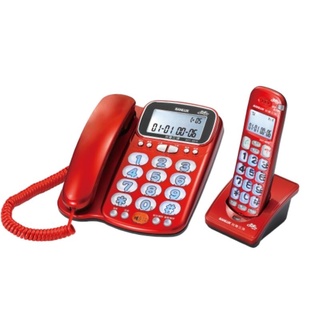 台灣三洋 數位無線電話機 DCT-8916 子機 助聽電話18db音量 來去電報號 手機三組SOS電話-【便利網】