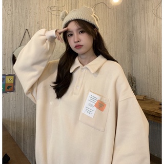 【現貨/快速出貨】秋季新款日系polo衫寬鬆長袖簡約百搭t恤衛衣女薄款長袖女生長袖女生上衣
