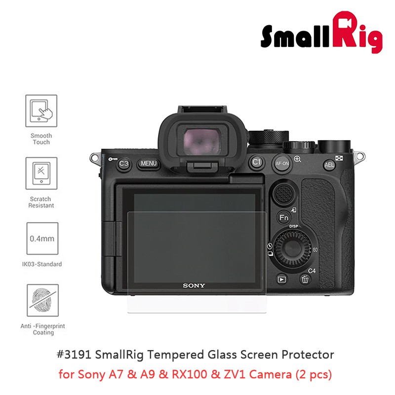 三重☆大人氣☆ SmallRig 3191 螢幕 保護貼 鋼化膜 (2入) for A7 A9 RX100 FX3
