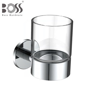 《BOSS》304不鏽鋼漱口杯架 D-15005 不銹鋼亮面 附活動式玻璃杯 可放牙刷牙膏 台灣製造