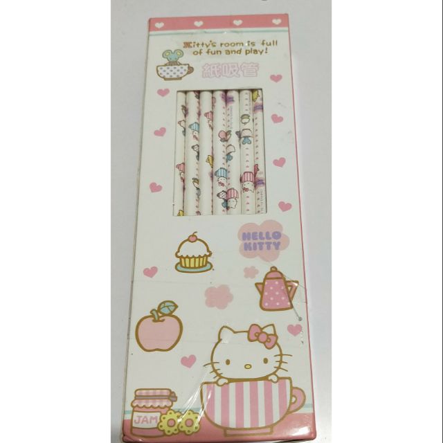 全新 sanrio 三麗鷗 台灣限定 2019 kitty紙吸管 100入 $155