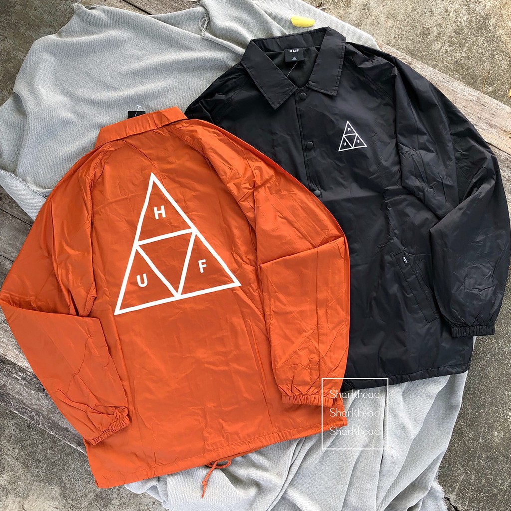 【Sharkhead】現貨 HUF Triple Triangle Coach Jacket 教練外套 風衣 橘 黑