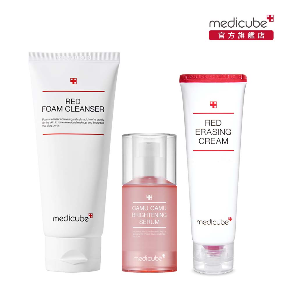 Medicube Red抗痘潔面乳 120ml 白色包裝 卡姆亮膚精華 37ml Red修護舒緩霜 50ml 蝦皮購物