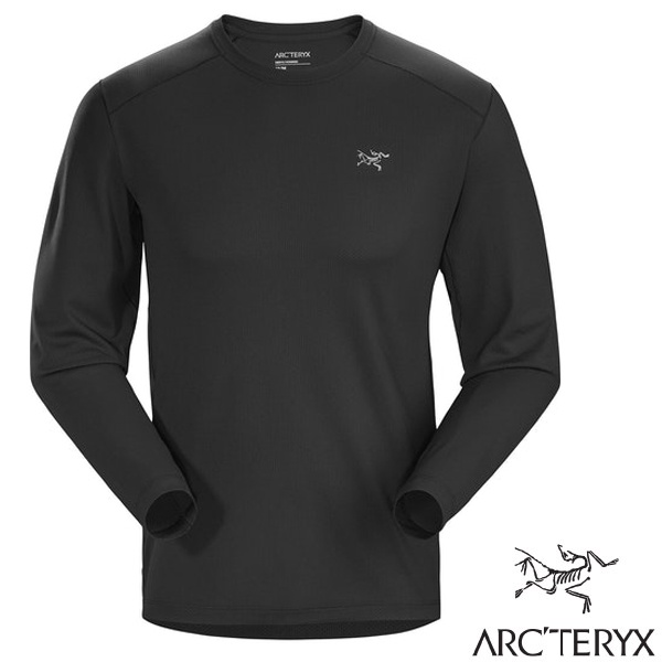 【ARCTERYX 始祖鳥】男 款吸濕排汗長袖圓領T恤 Velox 運動排汗衣 高度透氣_黑_25158