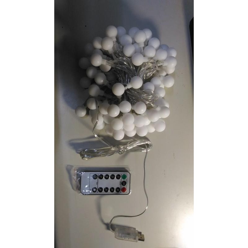 【雅典娜燈飾】韓國最新流行浪漫小圓球USB聖誕燈/可接行動電源/USB充電器/婚紗/100燈/遙控/調光