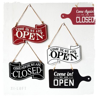 營業牌 open/closed 雙面美式復古木掛牌門牌 門牌客製化 門牌製作 黑/白/紅 招牌 標示牌 指示牌告示牌門貼