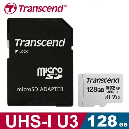 Transcend 創見 microSDXC 300S 128G 記憶卡 (A1/U3 /V30) 含轉卡
