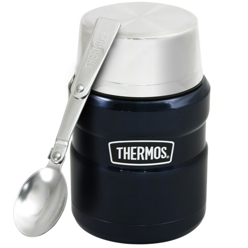 THERMOS 膳魔師 SK3000MB 不銹鋼真空保溫食物燜燒罐 (附湯匙) 470ml 藍色 HC0088 爍咖啡