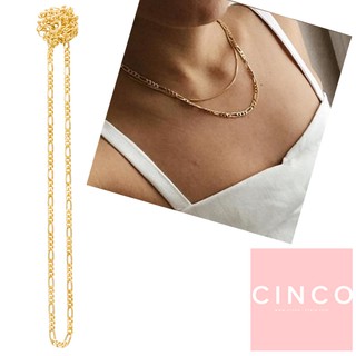 CINCO 葡萄牙精品 Gia choker 925純銀鑲24K金頸鍊 鎖骨鍊 45公分