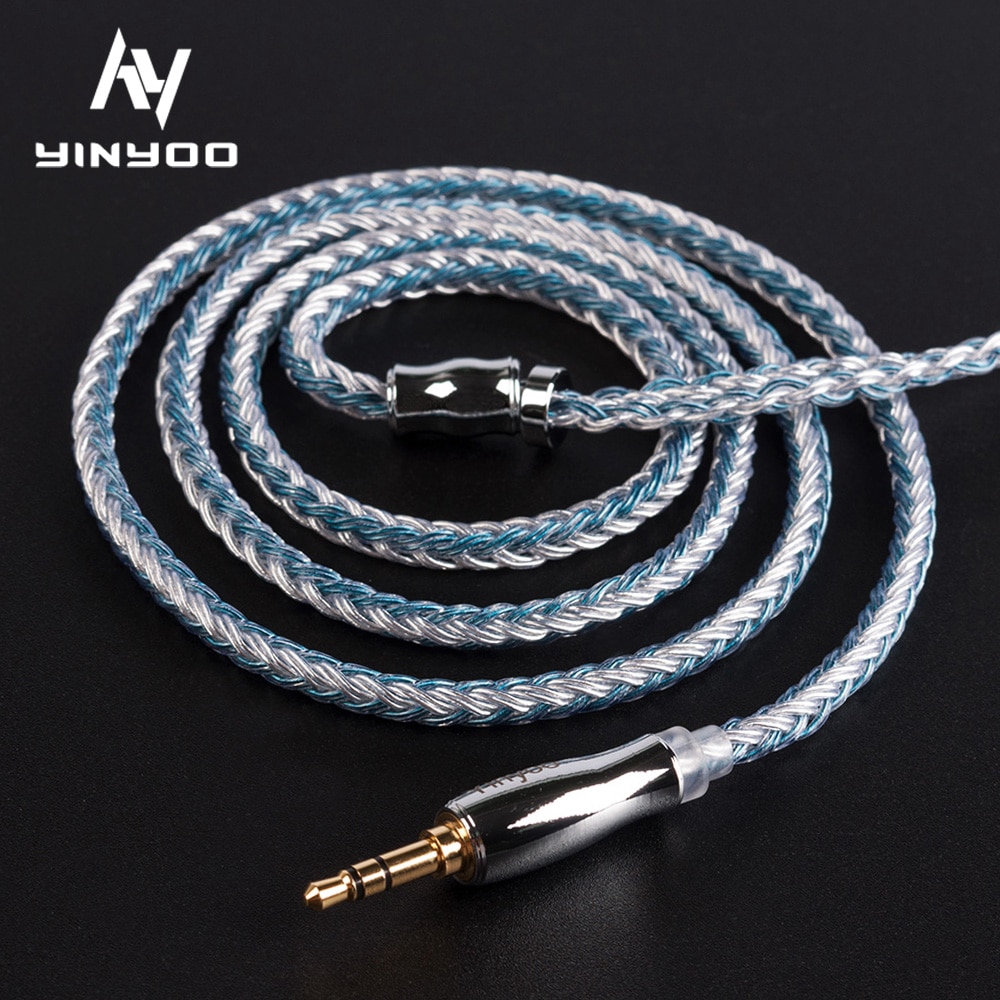 Yinyoo 16 芯高純度鍍銀線纜 2.5/3.5/4.4MM 帶 MMCX/2PIN/QDC 適用於 KZ 耳機