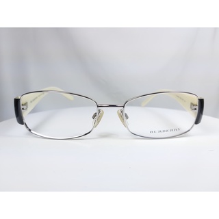 『逢甲眼鏡』BURBERRY 光學鏡框 全新正品 質感銀金屬框 黑色經典格紋鏡腳【B1082B 1050】