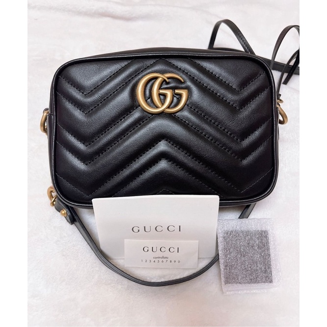 GUCCI Mini GG Marmont 黑色 迷你 18cm 相機包 全新正品